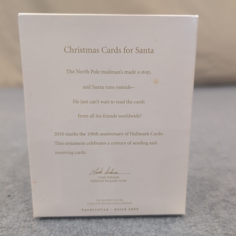 Hallmark Keepsake 2009 Christmas Cards for Santa Ornament 100th Anniversary - Picture 2 of 3